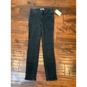 Madewell Black Denim 10" High Rise Skinny Jeans, Size 24P